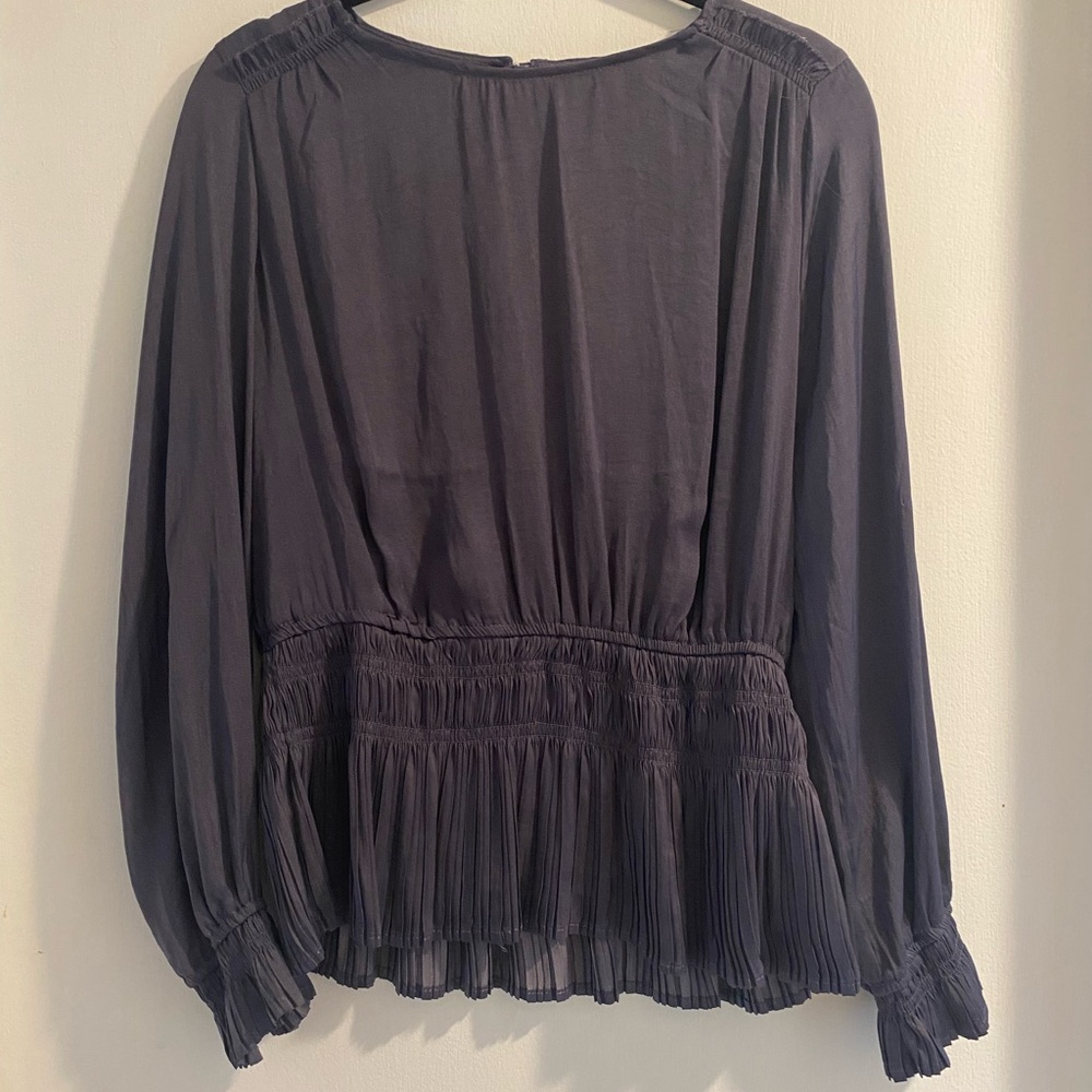 T by Tahari silky gathered top